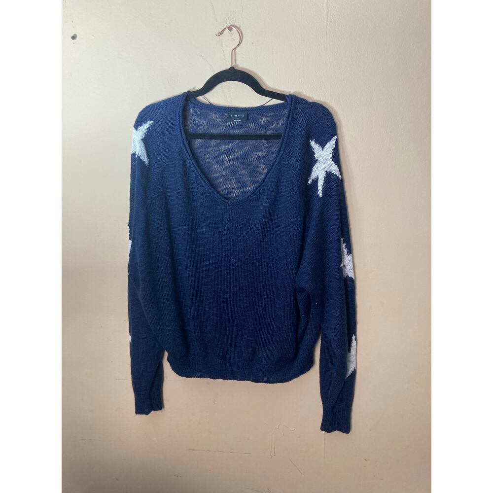 Blank‎ Paige Lightweight Navy Sweater with Stars Size L